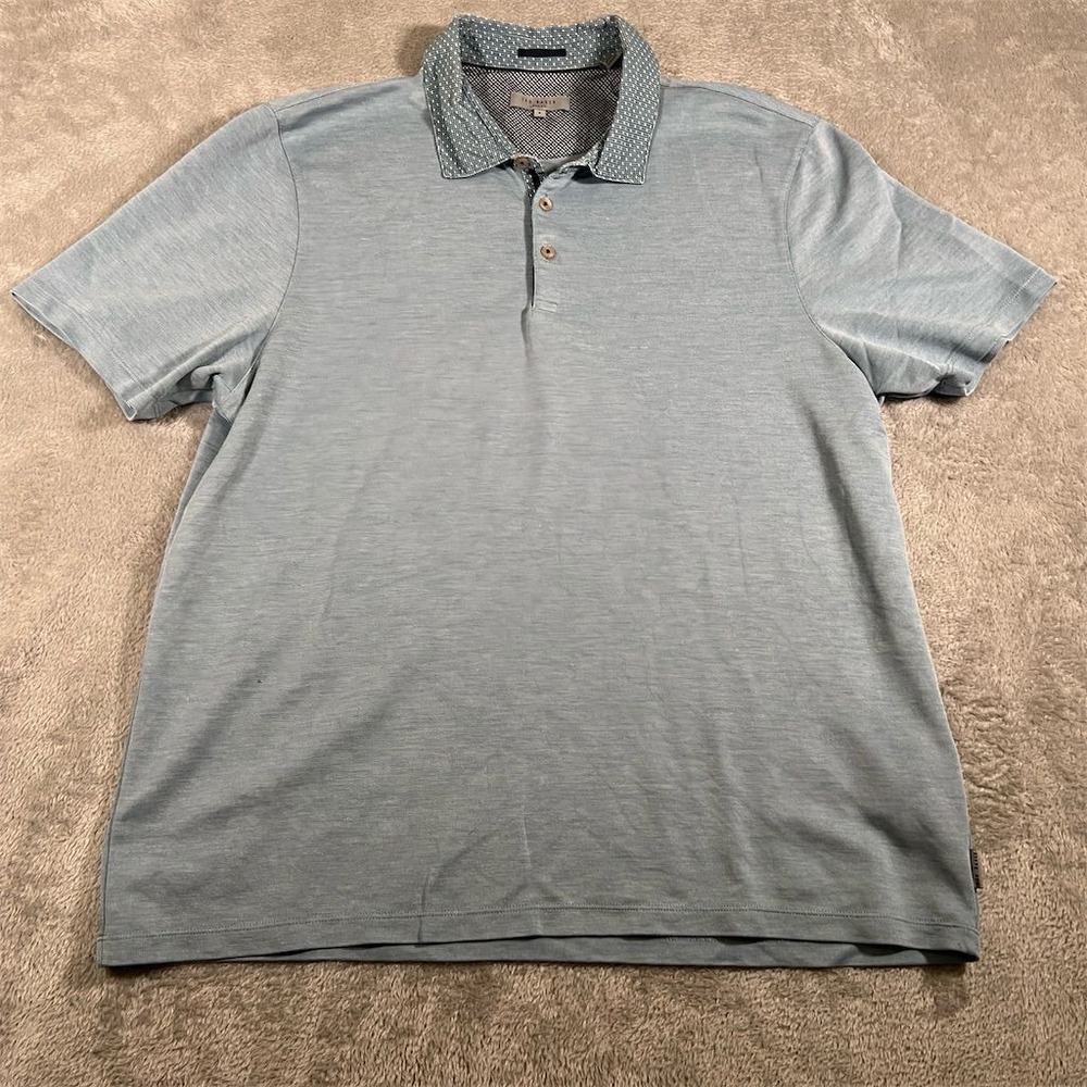 Ted Baker London Men's Polo Shirt Sz 6 Blue Short Sleeve‎ Classic Style